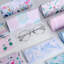 Glasses case female Korean small fresh vintage elegant men folding portable cute eyes sun sunglasses case