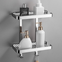 All copper toilet small shelf shower room bathroom bathroom shelf bathroom wall hanging single square net basket