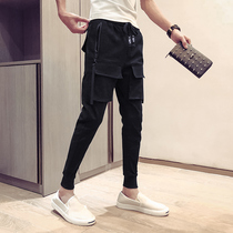 Overalls mens nine-point foot 2021 summer new mens slim pants mens Korean version of the trend Joker casual pants