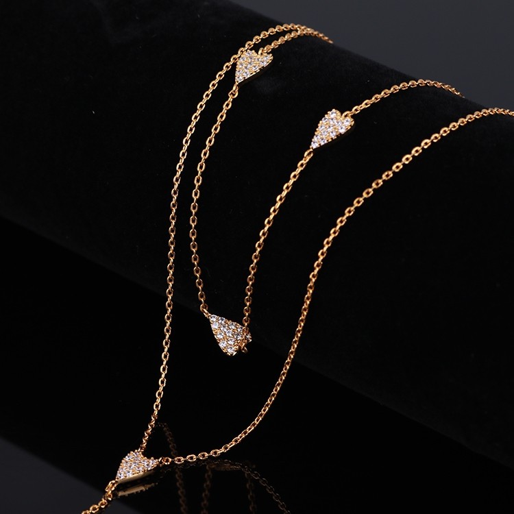 henri bendel珍珠镶嵌锆石时尚满钻心形 双层可拆爱心y字形项链hb_7折