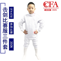 CFA Fencing Outfit Three Piece Kids Adult Set Fencing Protective Suit 800N Contestable Print