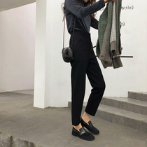 Crab lane three-dimensional cut composite knitted pants 2019 autumn and winter new loose all-match straight casual pants women