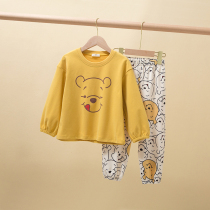 Fever Fiber Delsuede Autumn Winter Male And Female Child Loose version Home Sleeping Clothing CUHK Kids Warm Lingerie Suit