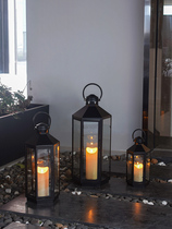 (Customizable) European Candlestick ornaments outdoor glass candlestick wrought iron floor lamp courtyard decoration ornaments