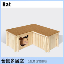 Hamster house pet multi-home shelter shelter toy nest landscaping supplies Golden Bear wooden house multi-bedroom