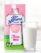Australia imported milk Australia Burton So Natural skimmed pure milk 1L*12 full carton