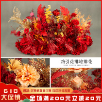 Emulated floral floral dress rehearsedly floral wedding decoration floral stage T road leading flower engagement fake flower point FLORAL