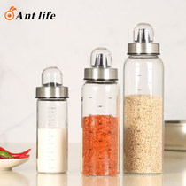 Glass Sauce Bottle Solid Seasoning Bottle Seasoning Jar Powder Seasoned Bottle Barbecue Zo Bottle Salt Tank Seal Moistureproof