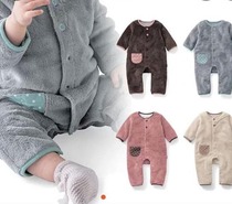 Baby thousand family jumpsuit spring and autumn clothes newborn clothes full moon baby coral fleece cotton clothes pajamas climbing clothes
