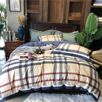 British style four-piece cotton 60 double-strand long-staple cotton digital printing bedding striped plaid four-piece set