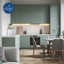 Modern stream bank simple grass green cabinet custom whole kitchen kitchen cabinet custom custom-made whole house furniture set