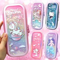 2021 new stream sand pencil case pen bag girl pupil cute pop one sophomore year lead pencil case net red female