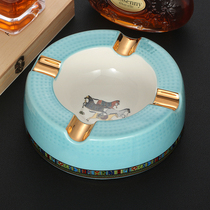 Cigar ashtray ceramic large fashion office household cigar ashtray four smoke slot cigar special ashtray