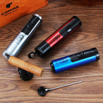 Cigar lighter straight single fire spray gun hole puncher cigar lighter windproof portable cigar needle practical cigarette rack