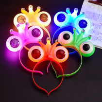 Frog Headwear Mickey Hair Stirrup Hair Clip Shine Horn Lamp Concert Head Hoop Children Kindergarten Cartoon Props