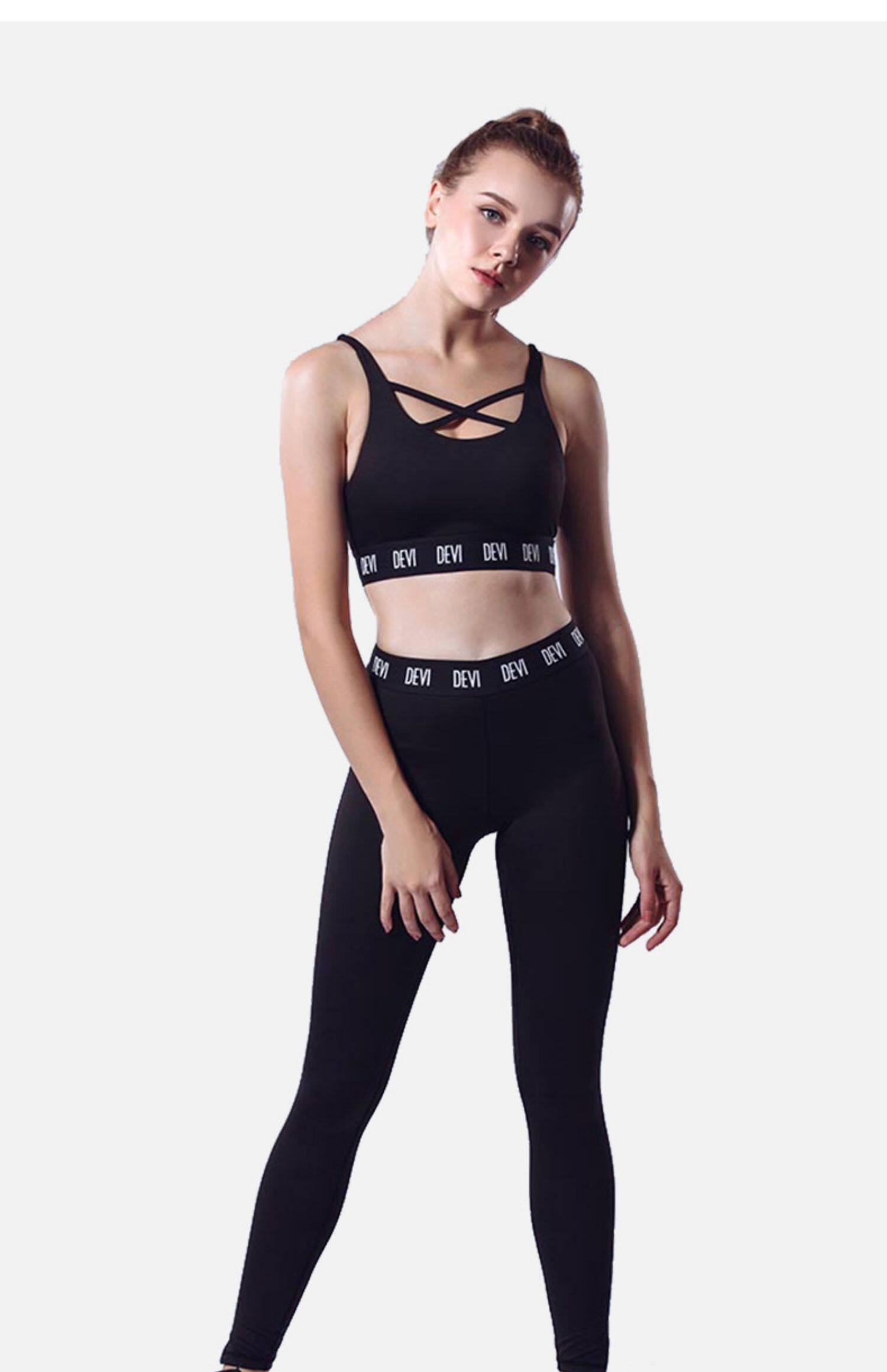 devi熊黛林瑜伽裤女运动健身跑步紧身高腰提臀高弹力速干蜜桃臀裤_贝