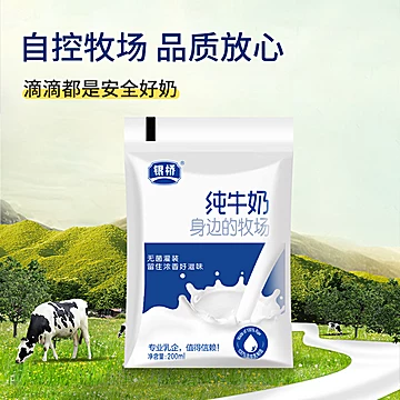 【银桥】营养纯牛奶200ml×16袋[7元优惠券]-寻折猪