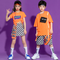 Summer hip-hop childrens street dance uniform boys jazz dance dress big girl set drum suit Chao Bao catwalk show costume