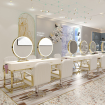 Net Red Barber shop mirror single-sided mirror with light hair salon special hair cutting mirror LED light mirror LED light mirror hairdressing shop mirror