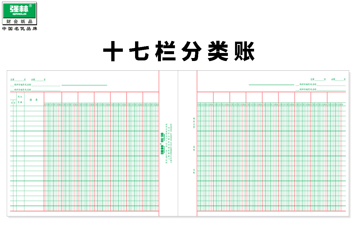 十七栏多栏式17栏明细会计账本账簿全套财务专用分类账帐页活页
