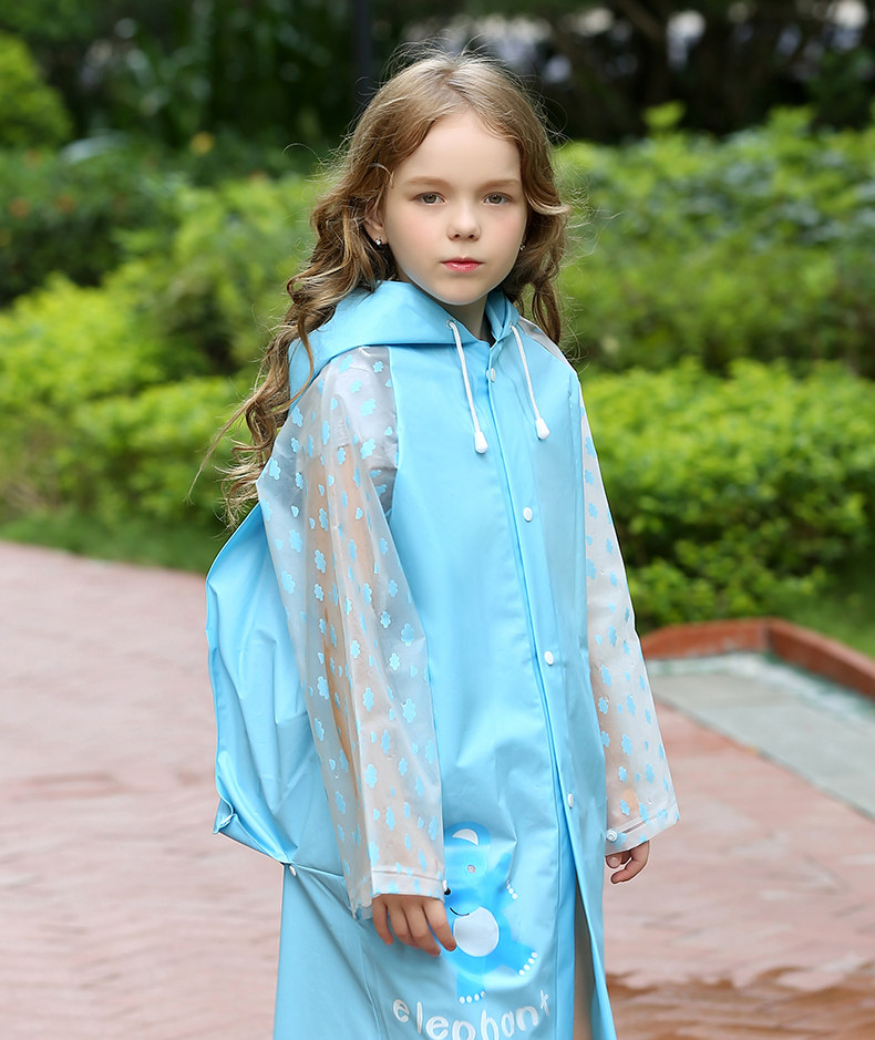 童卫士儿童雨衣带书包位男童雨衣女童小学生幼儿园宝宝小孩雨衣