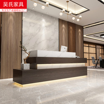 Front Desk Brief Modern Company Reception Desk High-end Atmospheric Sales Department Yingbin Taiwan Business Taiwan Use the Store bar to collect Gindatai