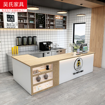 Brief Modern Milk Tea Shop Bar Corner Pet Store Cake Dessert Shop With Cashier Desk Receptionist for Taiwan Business