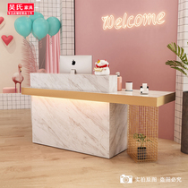 Cashier Desk Brief Modern Small Light Luxury Beauty Salon Bar Desk Company Front Desk Reception Womens Clothing Store Clothing Counter