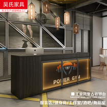 Retro Cashier Desk Small Clothing Shop Counter Iron Art Gym Gym Industrial Wind Bar Terrace Restaurant Front Desk Reception Desk Desk