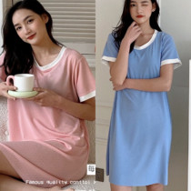 Yaki Ice Cold Breathable Long Dress Ice Silk Sleepwear Skirt Summer Medium Long Style Casual Home Lazy One-piece Dress Can Be Worn Out