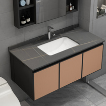 Simple Rock Board Washbasin Wall-mounted Wall Wash Basin Cabinet Combined Toilet Space Aluminum Bath Room Cabinet Washstand Wash Table Wash pool