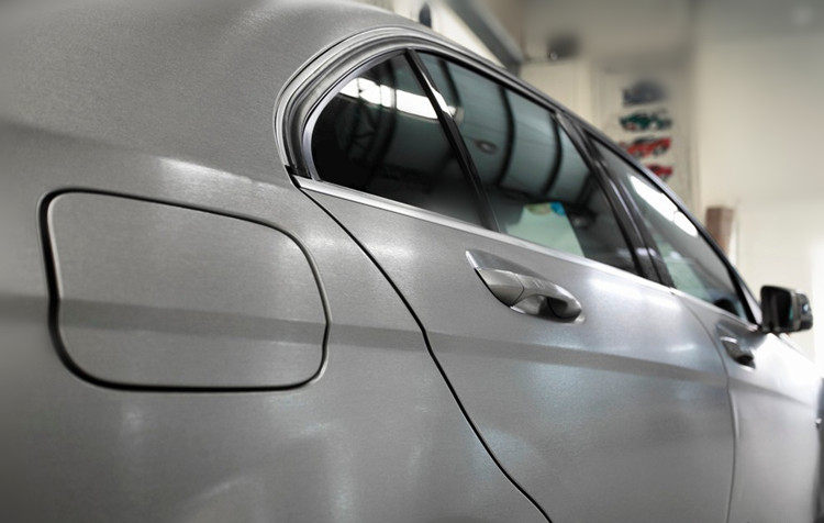 电光银冰膜改色膜太空铝银色贴纸汽车拉丝银贴膜哑光碳纤维车身贴_双