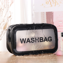 Korean cosmetic bag large capacity portable travel wash bag leather transparent waterproof skin care products portable bag women