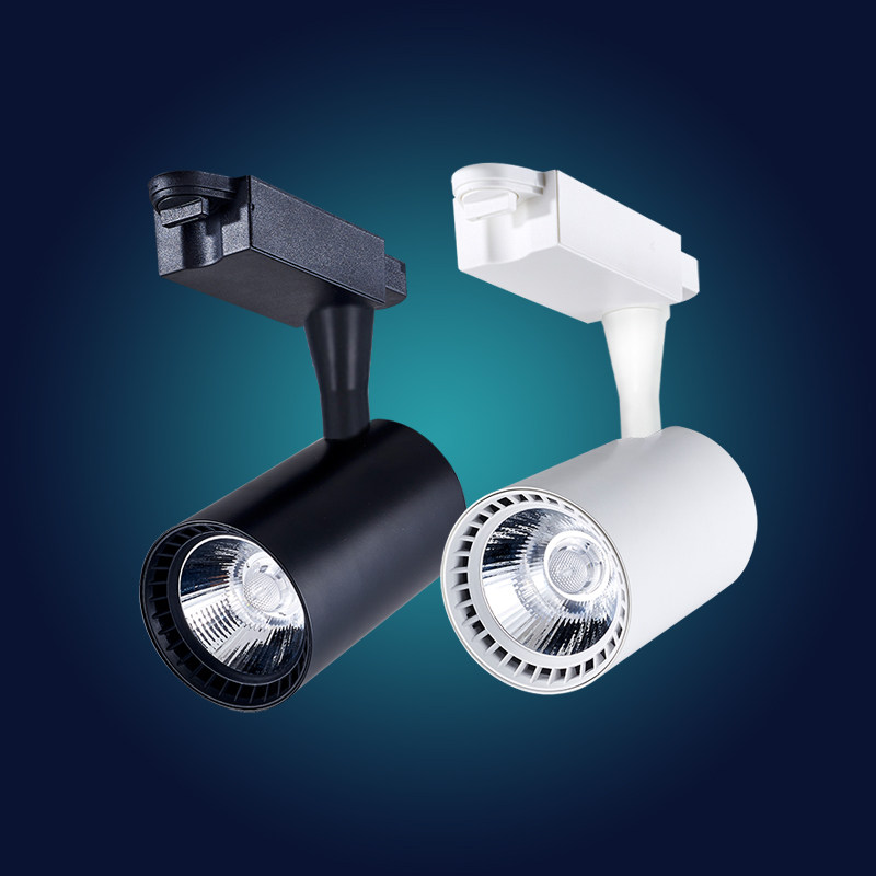 贤城新款cob轨道灯led服装店吸顶明装射灯滑道轨灯12w20w30w筒灯_7折