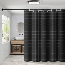 Japanese shower curtain bath black plaid custom bathroom curtain toilet door curtain waterproof thick and mildew proof partition curtain