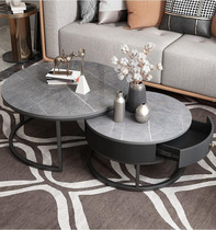 County Yi furniture Nordic marble coffee table simple living room modern Net red light luxury Rock board flowers a few sides a few small tables