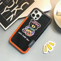 The pastry smells apply to the apple 11 mobile phone shell max graffiti small bear color film 12promax Toughened Membrane Pro Rear Film