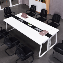 Conference table long table simple modern wrought iron desk long table training table Workbench simple conference room table and chair