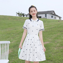 Junior high school girls 12-15 years old big boy polo skirt college style girl 16 students short sleeve high school dress