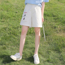 Girls shorts summer thin college style loose leisure big children pants high school junior high school students wide leg pants women