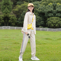 Junior high school student suit autumn Korean version of sports loose leisure high school girls foreign-style college style girl two-piece set