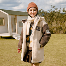 Teenage Sheep Lamb Wool Coat 2021 Winter New Loose Plush Plush Plush Thickened Cashmere High School Middle School Students