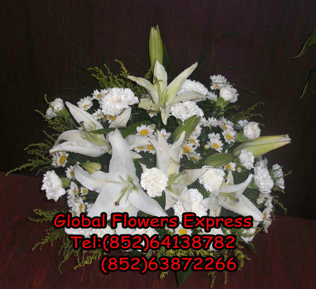 dsta2香港白事慰问桌花香港白事用花香港白事花篮订送白事台花