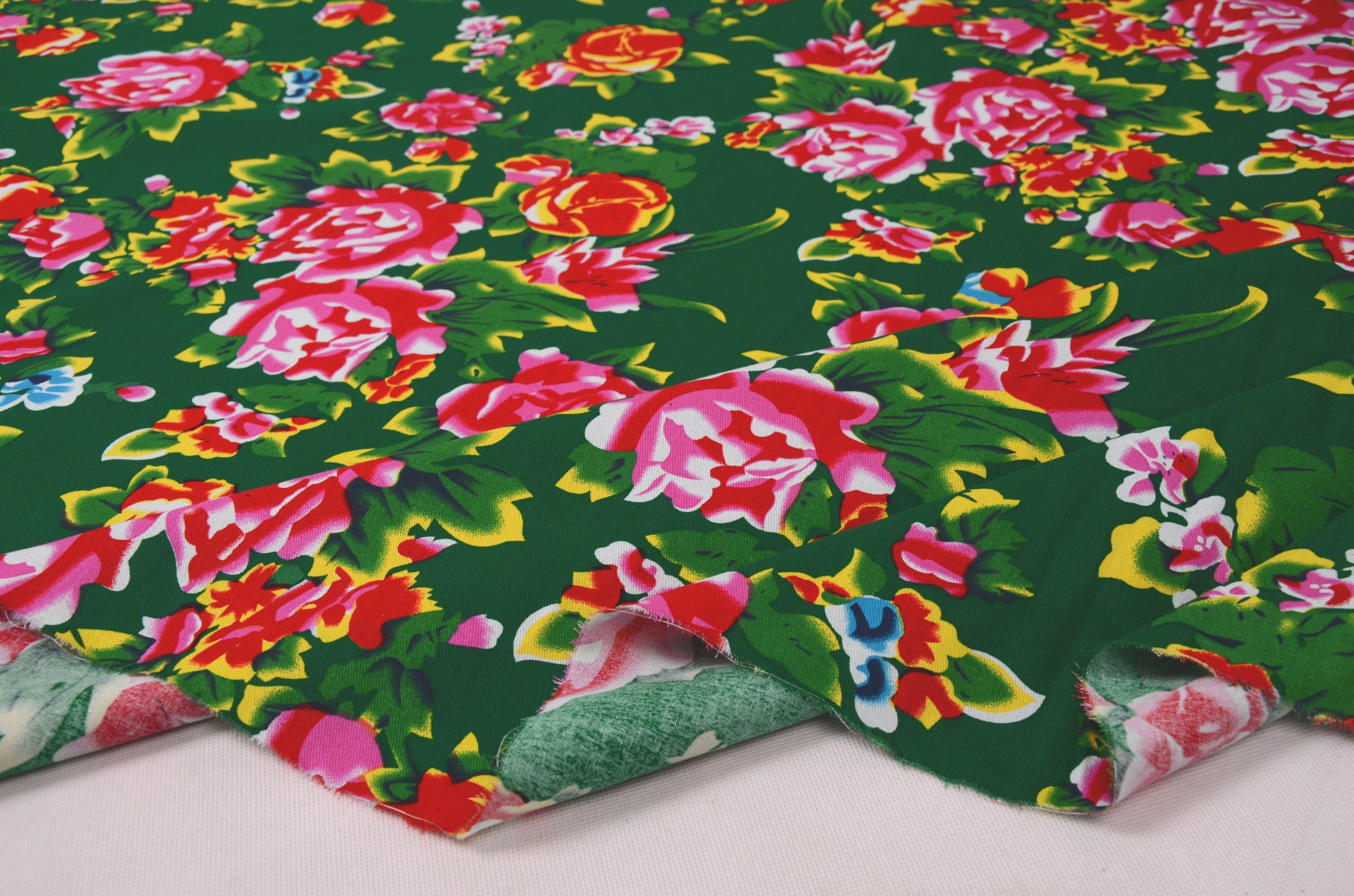 特价热卖全棉印花面料斜纹加厚花布大牡丹花布料床单布中国风复古