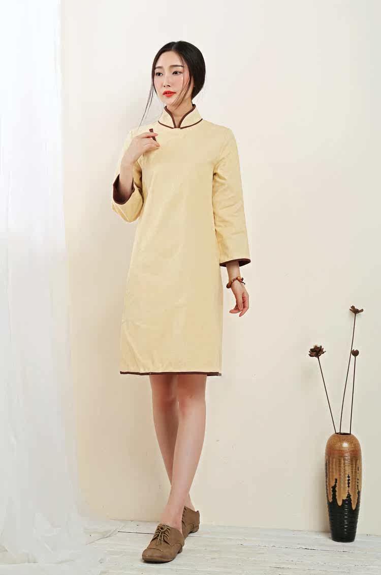 丹凤创意:棉麻春秋款夹里旗袍女童旗装改良-童旗袍/唐装/民族服装