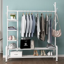 Floor hanger super load bearing mobile wheel dustproof bedroom small multifunctional Nordic ins net red coat rack