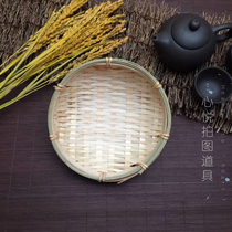 Original Color Retro Bamboo-made Dishes Agricultural Products Photo Props Food Shooting of Pendulum Photography Props Naughty Photo Shoot