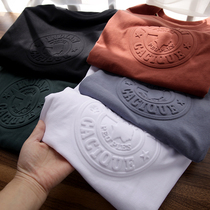 Calm and comfortable washing and sanding foreign trade men's clothing factory cut label tail casual short sleeve T-shirt men's jacket summer tide