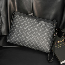 Net Red Same-style Brief Fashion Han Prints of Handbag Personality Trendy Hand Grip Bag Business Casual Mens Bag Letter Enveloping