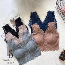 Dime Rey 6603-1 beautiful back lace bra thickened chest cushion Sexy bottom vest free of bra without steel ring